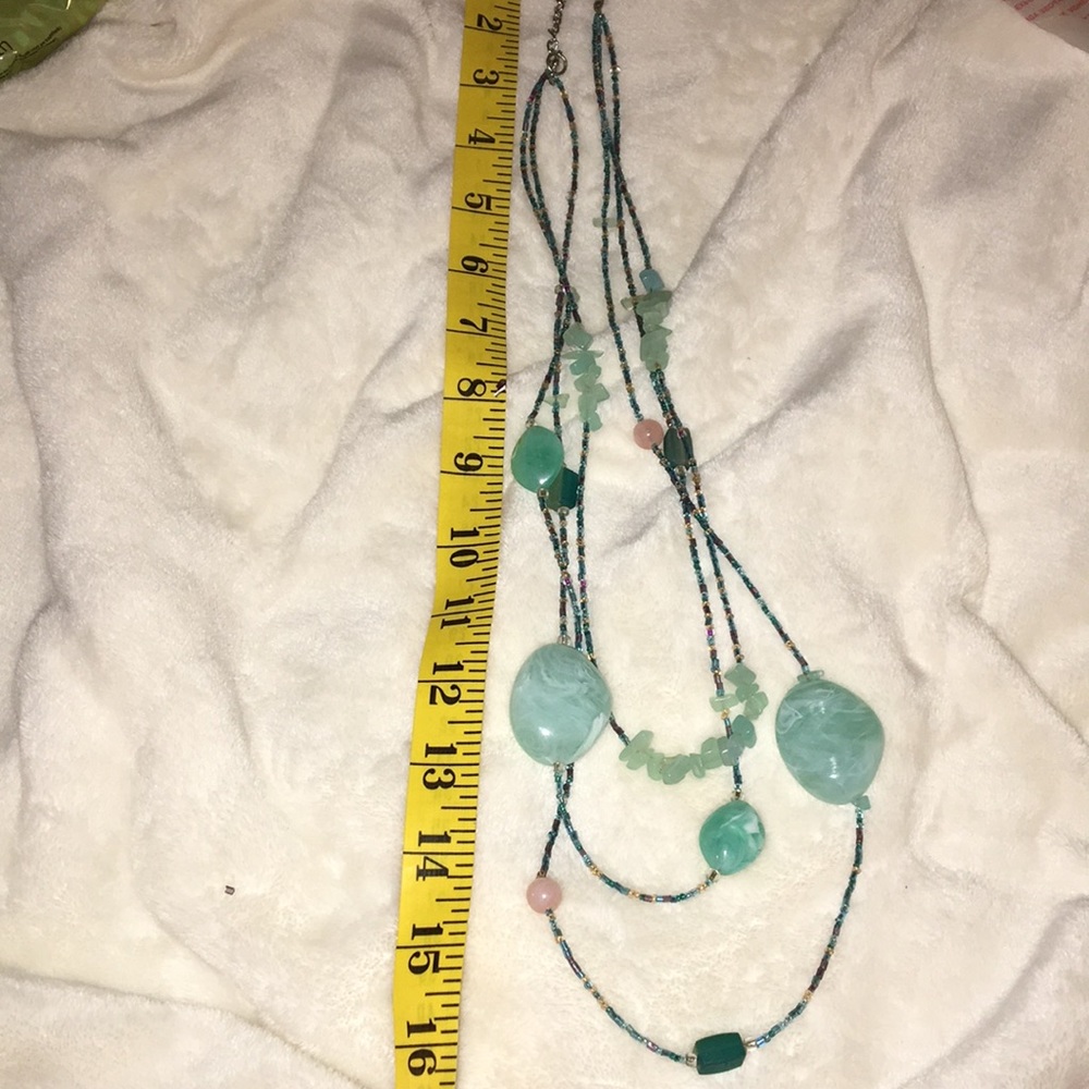Pink and teal necklace